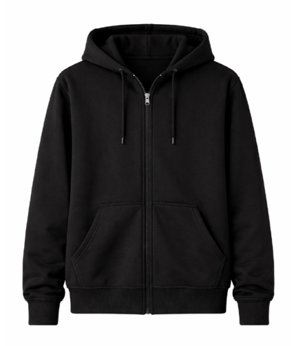 siyah ful zip hoodie