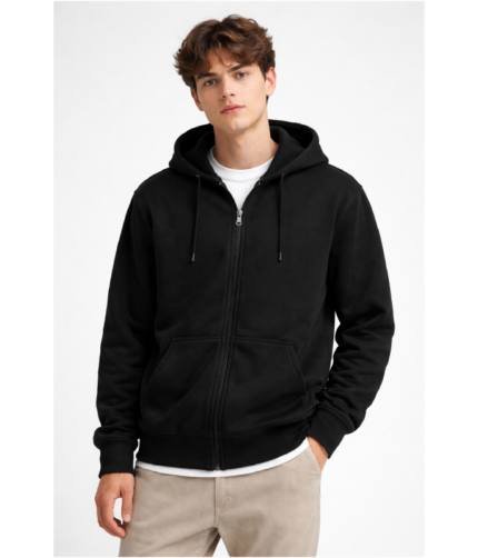 siyah full zip hoodie