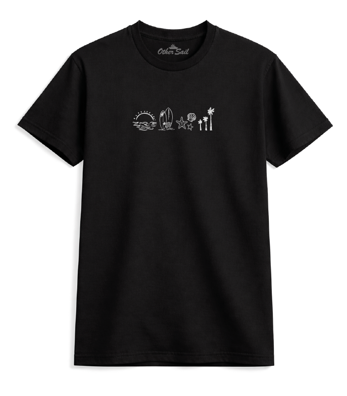 ocean life siyah tişört
